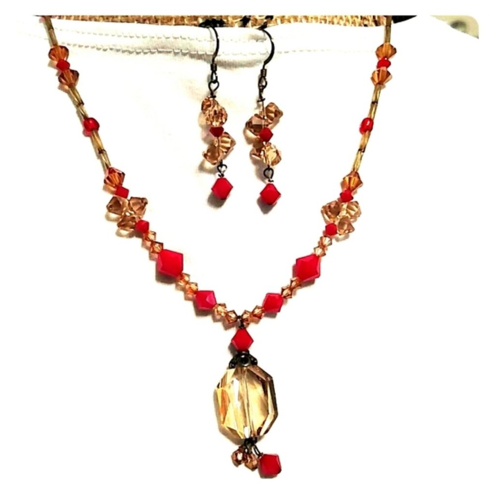 Swarovski Crystal Necklace & Earrings